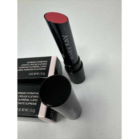 2x New In Box Mary Kay Supreme Hydrating Lipstick Festive Pink Full Size 155218 - Picture 3 of 5